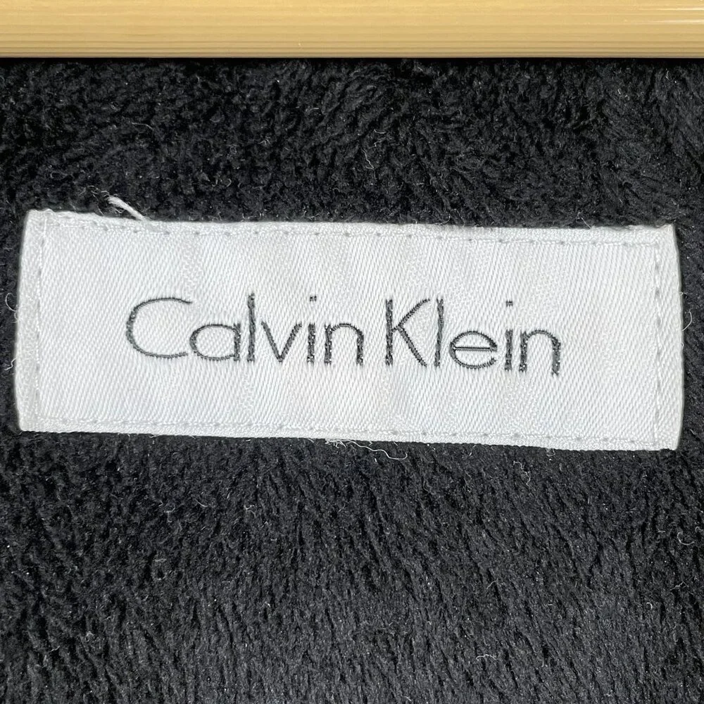 Calvin Klein Down Jacket Womens XL Black Faux Fur‎ Hood